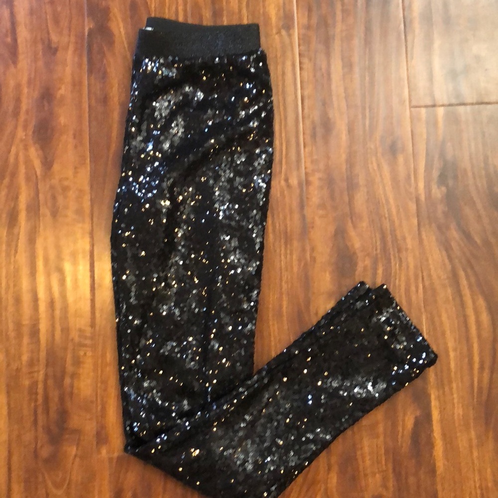 Fancy Black Sequin Leggings.
